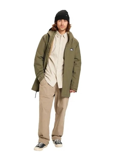 Quiksilver Quıksılver Overcast 3k Parka Erkek Iris Leaf - Solid Ceket Eqyjk04203-6490 Yeşil