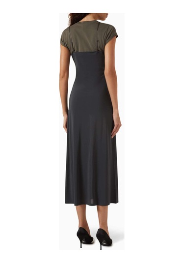 Acne Studios Katmanlı Midi Elbise - - %93 Viskoz, %7 Elastan - Jersey Kumaş Gri