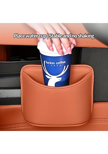 Chuangyinshop Ideal Orange Stylish Araç Depolama Kutusu 1 Adet Çok Fonksiyonlu Çöp Kutusu Bardaklık