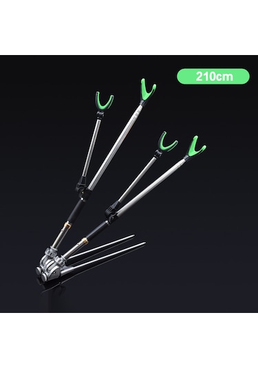 Lemestar Stainless Steel Çiftli İğne Askısı 2.1m - Uzunluk Ayarlanabilir, Açı Reglable, Toprağa Takılabilir - Balıkçılık Malzemesi