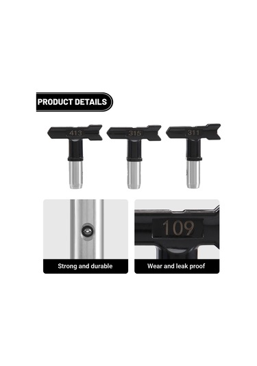 Xurunkeji Parça Sprey Ucu, Tersinir Sprey Ucu, Havasız Sprey Makinesi İçin Havasız Sprey Nozulları 109, 213, 311, 315, 413