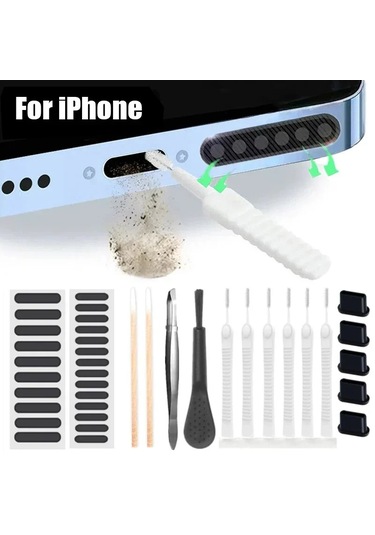 Snapbuy 66/1 Adet Evrensel Telefon Toz Temizleme Fırçası Seti - İphone, Samsung, Xiaomi İçin Hoparlör Bağlantı Noktası Temizleyiciblack Black