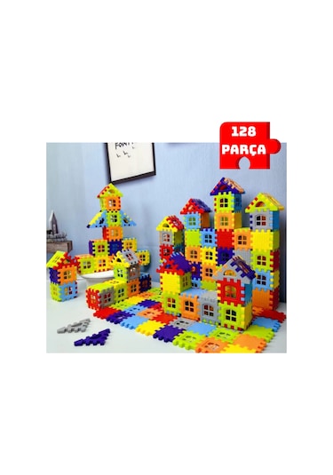 Puzzle City 3d Yapı Blokları - 128 Parça Eğitici Şehir Kurma Ve Tasarım Seti