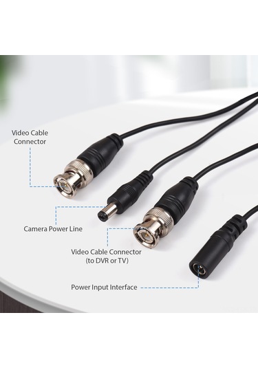 Xindoker Güvenlik Cctv Kamerası İçin 18.3m/60ft Siyah Bnc Kablosu - Kolay Kurulum, Dayanıklı Ve Çok Fonksiyonlu Ses-video Ve Güç Transferi