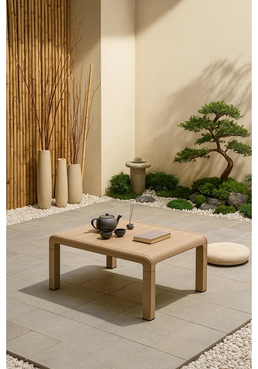 Lara Sehpa Bahçe - Balkon - Teras Mobilyası - Cappucino