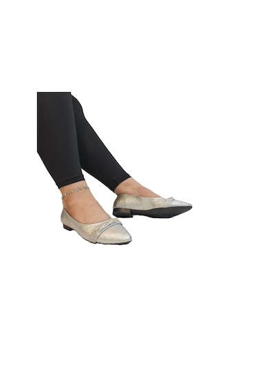 Fiyra 4006 Gümüş Örgü Taşlı Şık Düğünlük Günlük Bayan Babet Gümüş