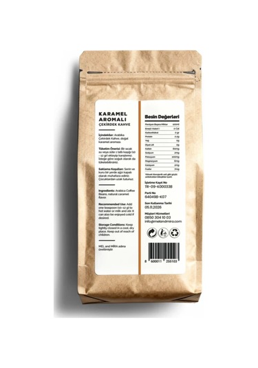 Caramel Bean Coffee 200g, Karamel Aromalı Çekirdek Kahve Çekirdek Kahve