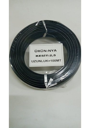 2.5 Mm Siyah Nya Kablo 100 Metre Tam Kesit Tesisat Kablosu