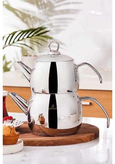 Karaca  Belinay İndüksiyon Tabanlı Midi Metal Çaydanlık Takımı