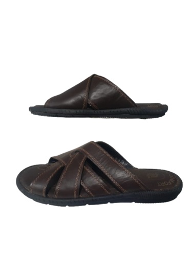 Hınıs Erkek Kahve Yumuşak Deri Dar Kalıp Günlük Şık Terlik Kahverengi