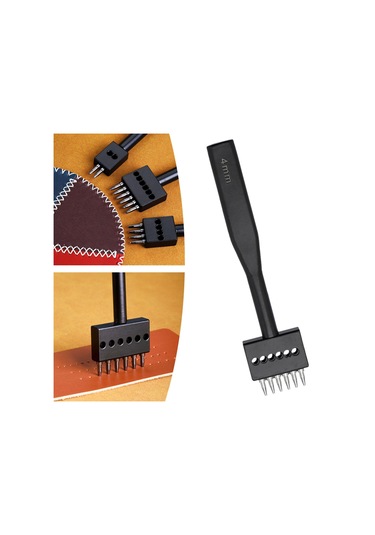 Suntek Deri Çatal Yumruk El Aleti Çelik Yuvarlak Delik 6-diş 6 Diş