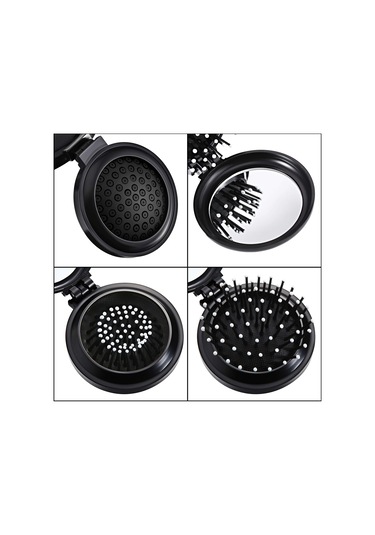 Paket Katlanabilir Seyahat Aynası Saç Fırçaları Yuvarlak Taşınabi