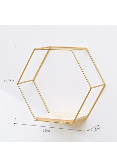 Yaozixa Altın Orta Boy Altıgen Duvar Rakusu - Ev Dekorasyonu Ve Organizasyon İçin Dayanıklı Demir Yapımı Duvarüstü Dolap Altın