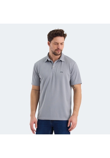Slazenger SLOAN Erkek Polo Yaka Gri Tişört