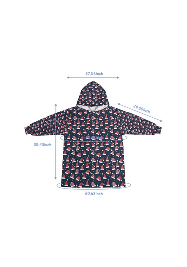 Noel Temalı Unisex Giyilebilir Battaniye Hoodie, Kalın Peluş, Kollar Ve Büyük Cep-a27 Bej