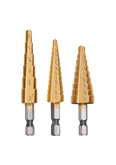 Kangvka 3 Adet Titanyum Kaplı Hss Basamaklı Matkap Ucu Seti Opp Paketli