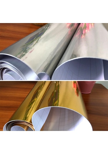 Qingmipy Altın Pvc Vinil Folyo 30x100cm - Kırıcı, Transfer Eliptik - Bardak, Cam, Posteri, Ev Dekorasyonu İçin Dıy El Sanatı Malzemesi Altın