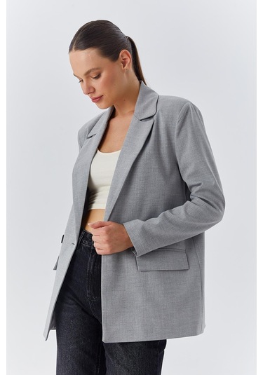 4516 Kadın Bezayağı Blazer Ceket Gri Gri