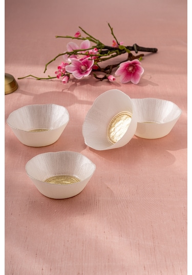 Emsan Golden 4 Parça Cam Konik Kase 13 Cm Gold