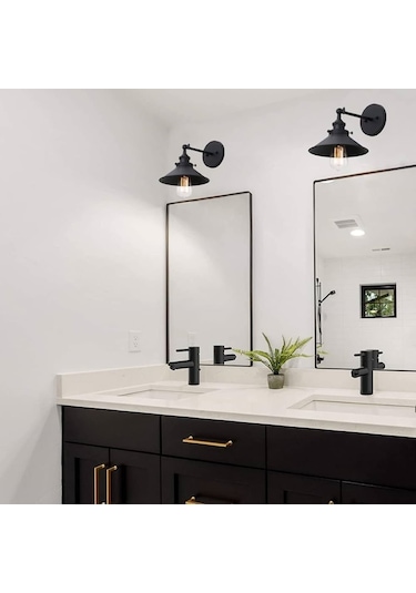 Riolight Vintage,rustik Siyah Mafsallı 1xe27 Banyo Ayna Üstü Apli Siyah