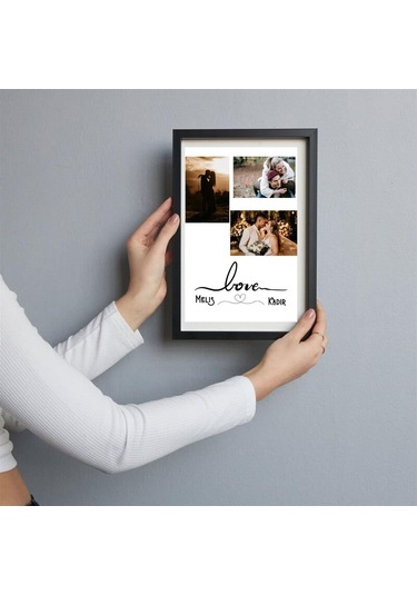 Sevgililere Özel 3 Kolaj Fotoğraflı Yapışkanlı Sök Tak Çerçeve 20x30cm