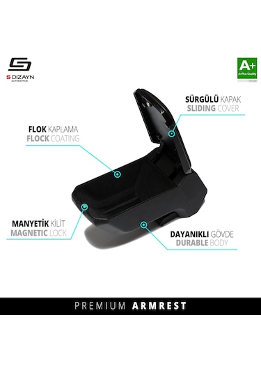 Citroen C3 Kol Dayama Kolçak Abs Vidalı Siyah 2009-2016 A+kalite