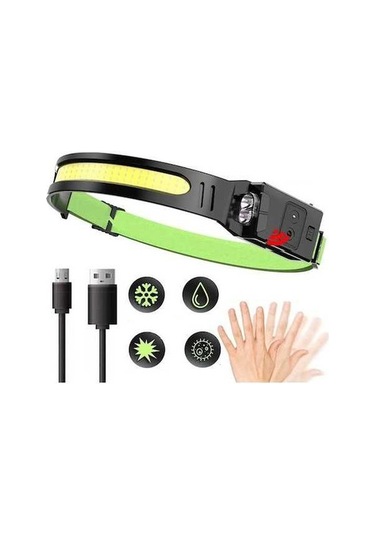 Ebitda Floresan Kemer Sensörlü Far, Beyaz + Mavi Işık, Koşu & Bisiklet, Ipx4 Su Geçirmez, 10w Lamba, 3-8 Saat Kullanım Çok Renkli