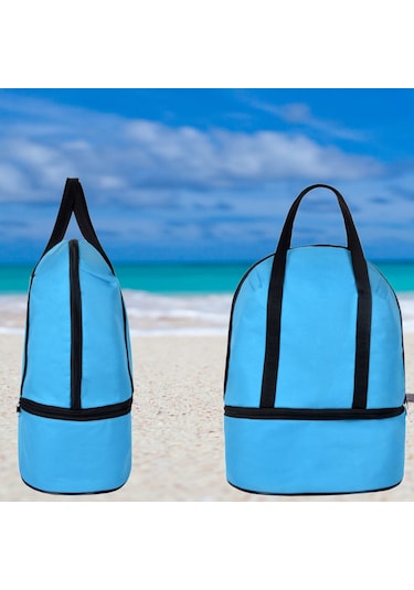 Plaj Çantası Termos Isı Yalıtımlı Sıcak Soğuk Tutucu Çanta 26 L Açık Mavi