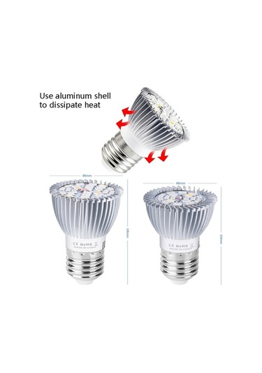 Tongxida 2 Adet Led Bitki Büyüme Lambası, E27 28 Boncuk, Tam Spektrum Kupa Işığı Diğer