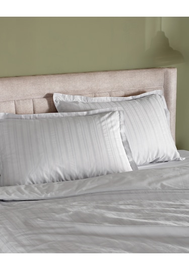 Madame Coco Nicole King Size %100 Pamuk Armürlü Nevresim Takımı - Açık Gri Gri