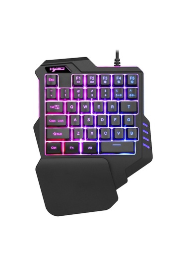 Hxsj G92 Tek El Klavye 35 Tuş Tek El Membran Mini 35 Tuş Oyun Klavyesi Rgb Arka Aydınlatmalı Usb Kablolu Çevrimiçi Oyun İçin Yedek