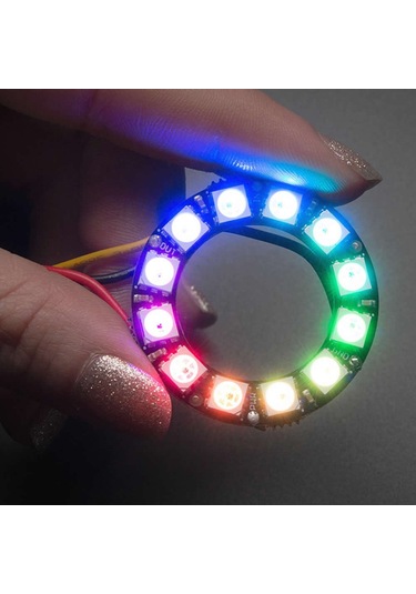 12 Bit Neopixel Halka Ring Ws2812b 5050 Rgb Led Modül 12 Li Dijital Adreslenebilir Lamba Programlana
