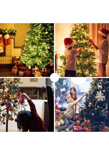 Qingmipy Dayanıklı Plastik Noel Topları Seti - 60-70 Adet Rastgele Çeşitlerde Ağaç Süsü Ve Parti Dekoru Çok Renkli