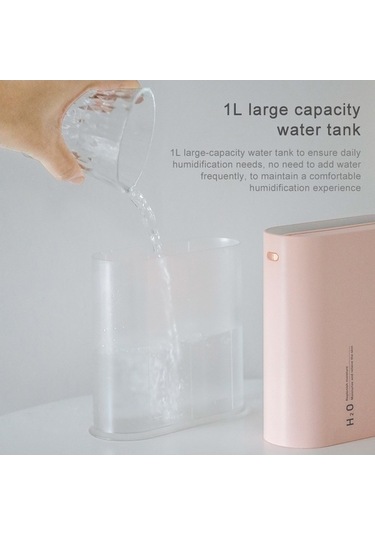 Dancemonkey Y10 Pist Çift Jet Nemlendirici Renkli Marquee Gece Lambası Ev Ofis İçin 1l Hava Temizleme Cihazı Pembe