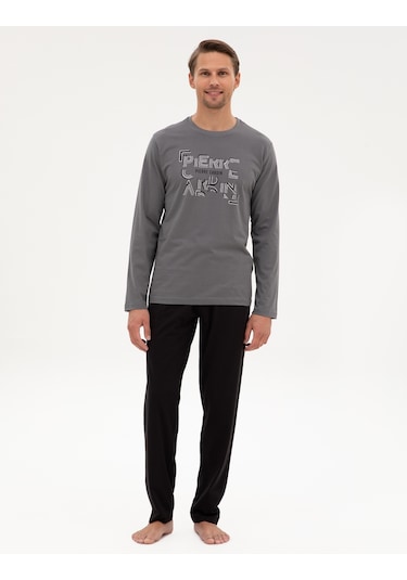 Pierre Cardin Erkek Koyu Gri Pijama Takım 50322652-vr080 Koyu Gri