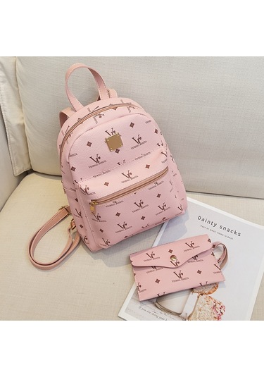 Kadınlar İçin Yaşlılık Gözlükleri Sırt Çantası İki Parçalı Set, Kızlar İçin Çift Omuz Çantası Pembe