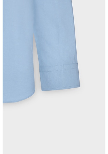 AC&Co / Altınyıldız Classics Tailored Slim Fit Dar Kesim Düğmeli Yaka Oxford Erkek Gömlek Mavi