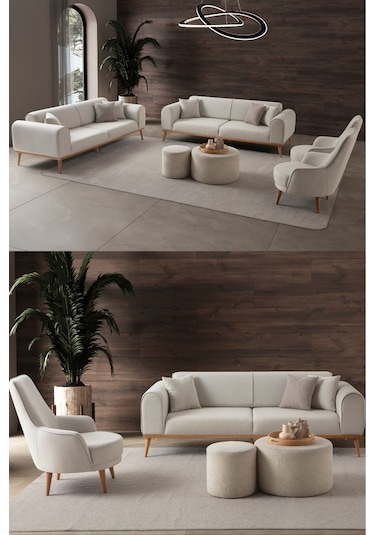 Rebull 3+3+1+1 Koltuk Takımı Bej