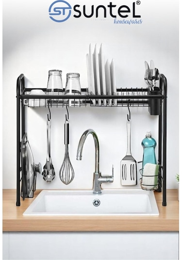 Suntel Mini Bulaşıklık & Bulaşık Kurutma Matı - Pratik Ve Bulaşıklık Siyah