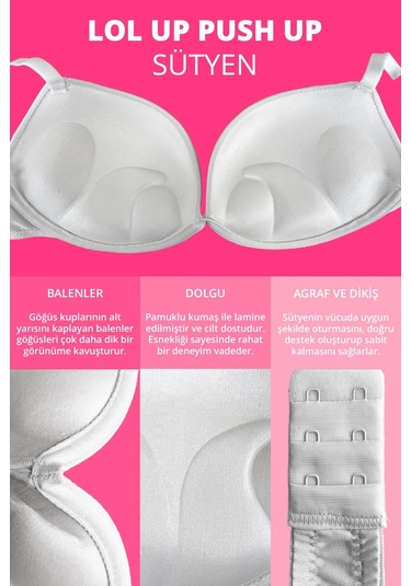 Lol Up Push Up Balenli Krem Sütyen Krem