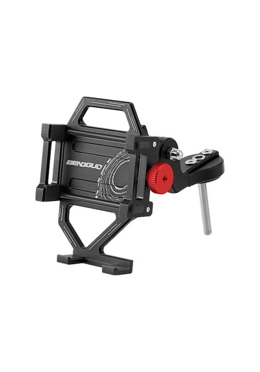 Alüminyum Bisiklet Telefon Tutucu, Dağ Bisikleti/elektrikli Bisiklet İçin, Navigasyon Uyumlu, Direk Tipi, Siyah Siyah Siyah