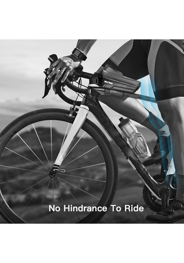 Moveevo Siyah Eva Materyal Dağ Bisikleti Ön Çubuk Çantası, Tpu Şeffaf Pencere, Telefon Taşıma Fonksiyonu, 210 110 110mm Siyah