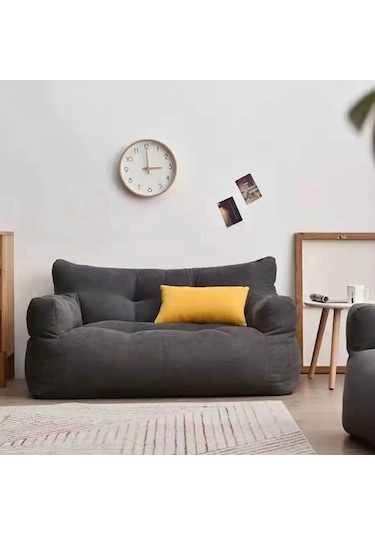 Efsane Kamp Lüx Konfor Çift Kişilik Mikro Partikül Süngerli Koltuk Koyu Gri