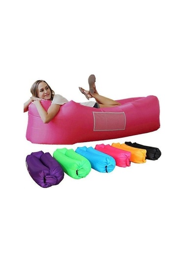 Bloomnest Şişme Hava Kanepe Şezlong - Kırmızı Newway Altın Siyah - Seyahat Dostu Altın - Siyah