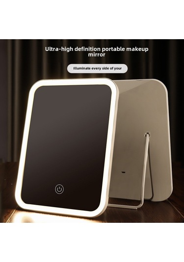 Geeroyoo Led Işıklı Masaüstü Makyaj Aynası, Şarj Edilebilir, Üçlü Işık Kaynağı, Katlanabilir, Kadınlar İçin, Büyük Boy 155 26 220mm , Pembe Diğer