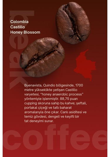 Colombia Honey Blossom Çekirdek Kahve 250 Gr , %100 Arabica Çekirdek Kahve