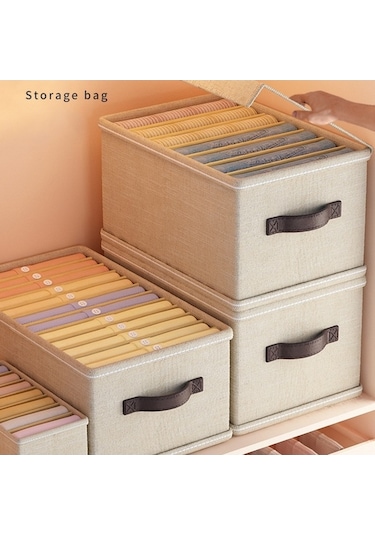 Dancemonkey Cbtx 7 Izgaralı Kot Pantolon Ve Gömlek İçin Katlanabilir Çekmece Düzenleyici Kutu - Bej 140l