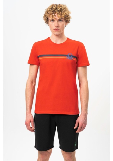 Benetton Bnt-m20478-23y Erkek T-shirt Bnt-m20478-r0766 Kırmızı