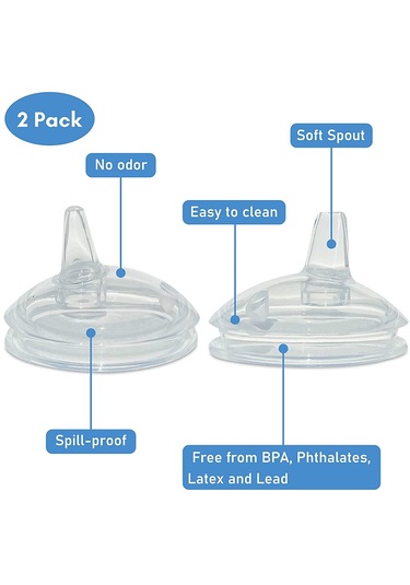 Comotomo Biberon Ve Mason Biberon İçin 2 Adet Damlatmaz Emzikli Nipeller Kolay Temizlenebilir Dökülmeye Dayanıklı, 7 Cm Çap