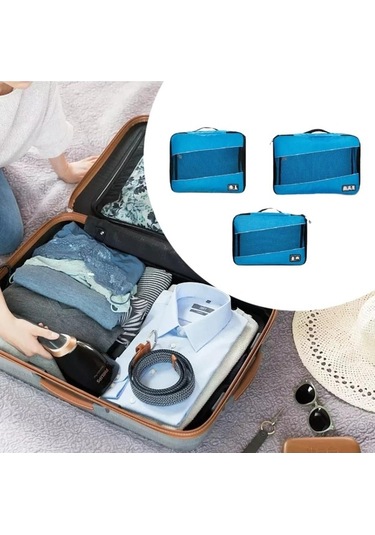 Pazly Suntek Organizatör Için Giyim Çorapları Bagaj Ambalaj 3x Bp Mavi